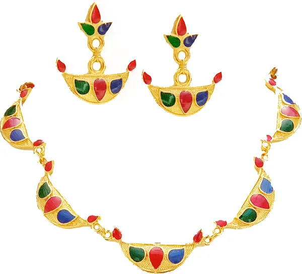 Assamese_Traditional_Gold_Plated_Multi_Colour_Golpata_Necklace_Jewellery_Set_For_Women